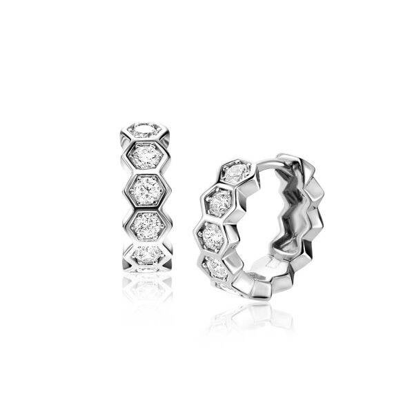 Zinzi Creolen zilver zeskant ZIO2543