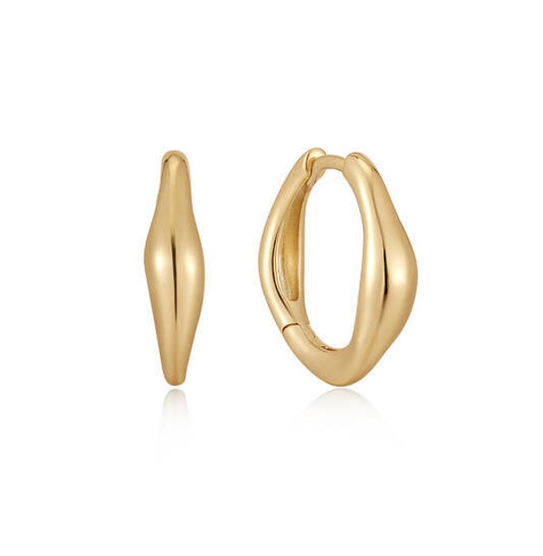Ania Haie Oorringen Geelgoud verguld Wave Huggie Hoop AH E044-03G