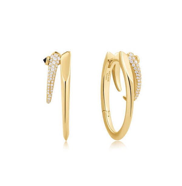 Ania Haie Creolen Geelgoud Verguld Gold Sparkle Double Hoop AH E053-10G