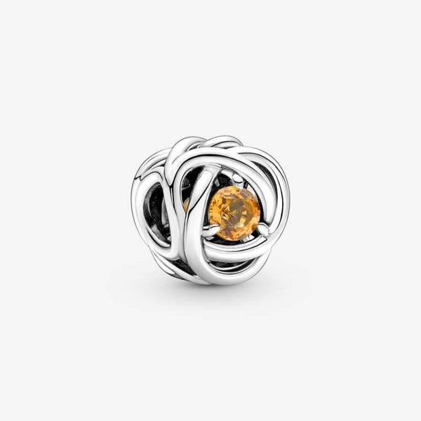 Pandora Charm Birthstone November Honey Yellow Infinite Circle 790065C04