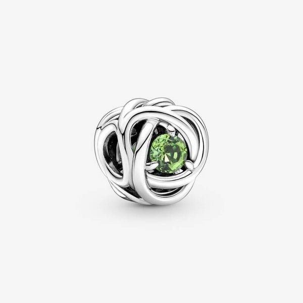 Pandora Charm Birthstone August Spring Green Infinite Circle 790065C03