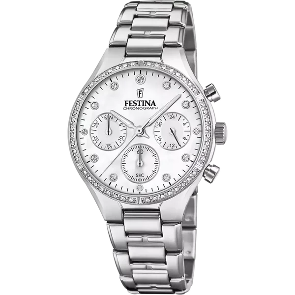 Festina dames nacre Boyfriend collection staal horloge armband F20401/1