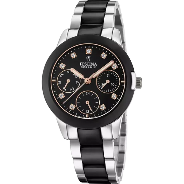 Festina Dames Zwart Ceramic Staal Horloge F20497/3