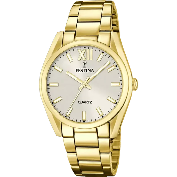 Festina dames champagne roestvrij staal horloge armband F20640/1