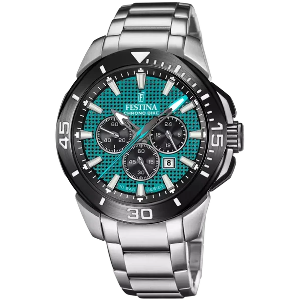 Festina Chrono Bike heren groen roestvrij staal horloge armband F20641/3