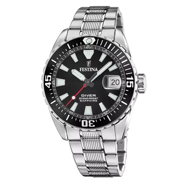 Festina heren zwart The Originals roestvrij staal horloge armband F20669/3