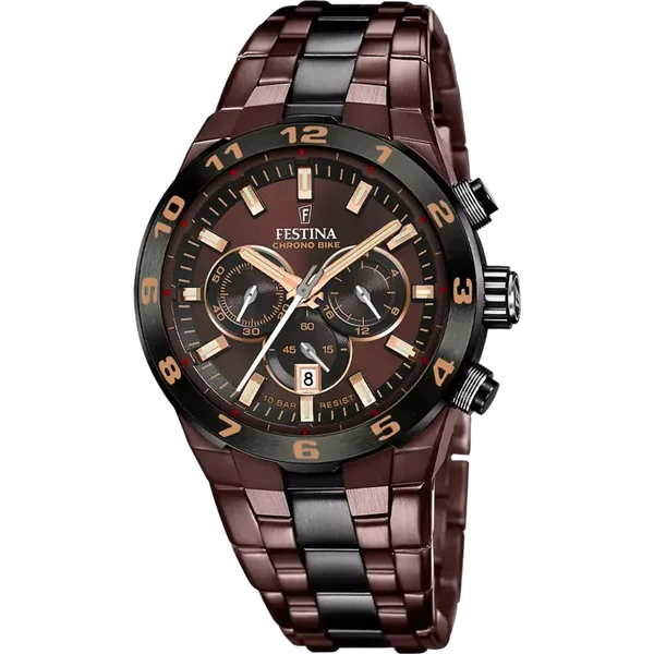 Festina heren bruin special edition roestvrij staal horloge armband F20708/1