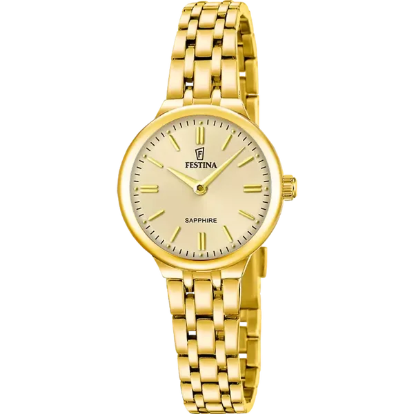 Festina dames gouden Mademoiselle roestvrij staal horloge armband F20745/2