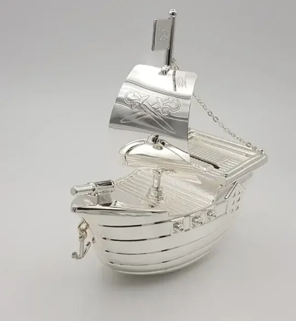 Spaarpot Piratenboot Verzilverd WG06276