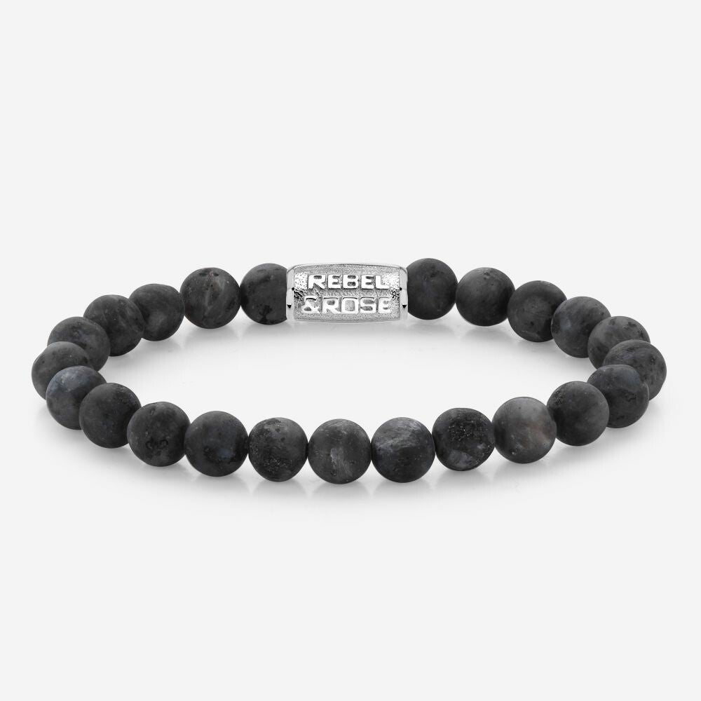 Rebel & Rose Armband Matt Grey Seduction 8mm RR-80025-S