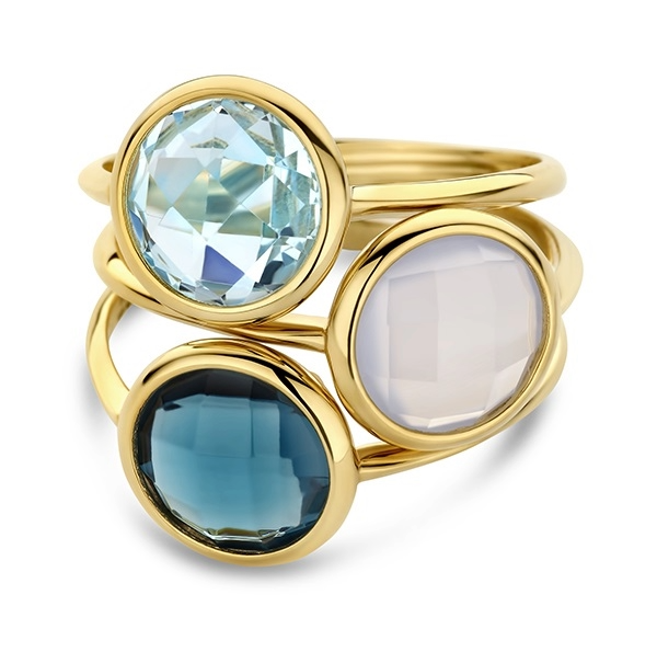 Italo Bottene Ring 14K Goud London Blue AN2213-LB-BT-TC