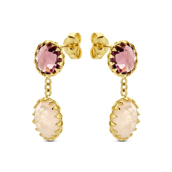 Italo Bottene Oorstekers 14K Goud Morganiet OR4342-RH-MOR