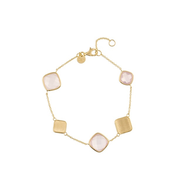 Italo Bottene Armband 14K Goud Roze Kwarts BR4311-RZQ