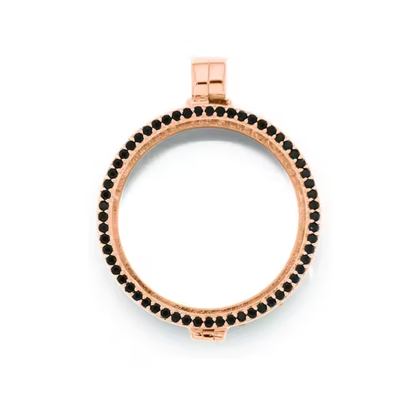 My Imenso Medaillon Rose verguld met Zwarte Zirkonia 3300522
