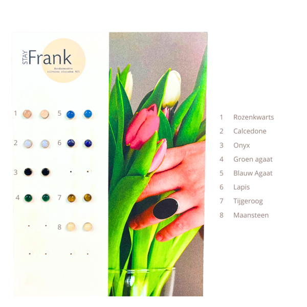 Stay Frank Oorknoppen Zilver 6mm Diverse Edelstenen