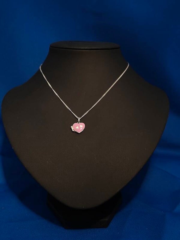 Kinder Collier Zilver Roze Hart Locket