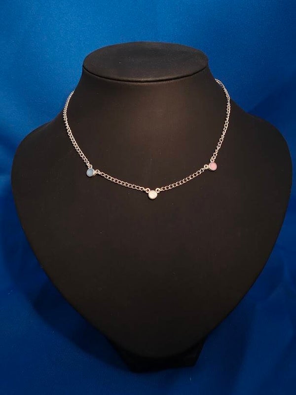 Kinder Collier Zilver met Gekleurde Stenen