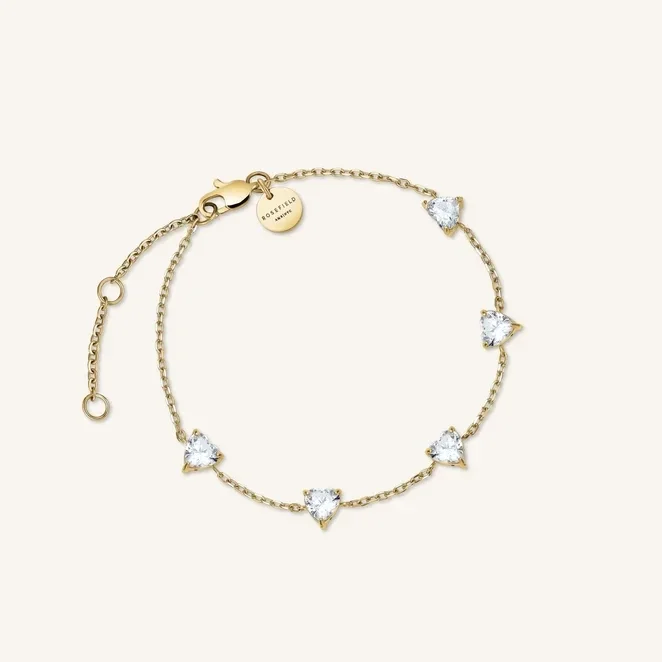 Rosefield Armband Row of Hearts Verguld JBRHG-J1013