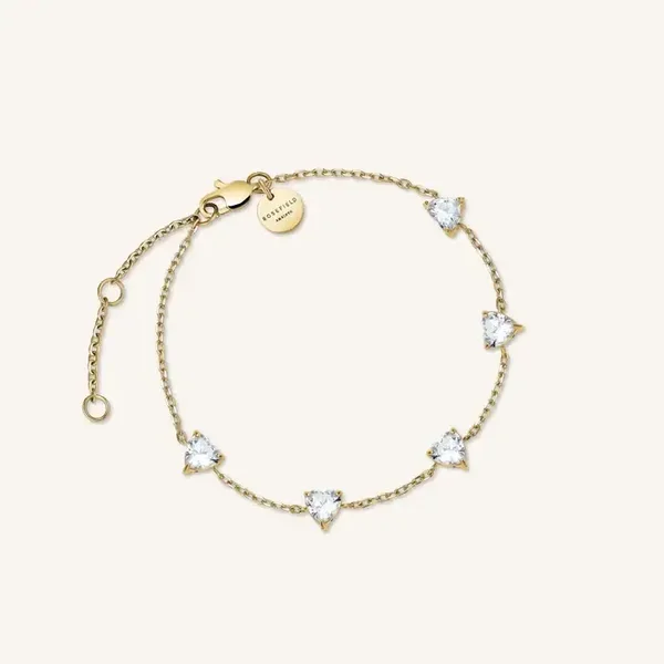 Rosefield Armband Row of Hearts Verguld JBRHG-J1013