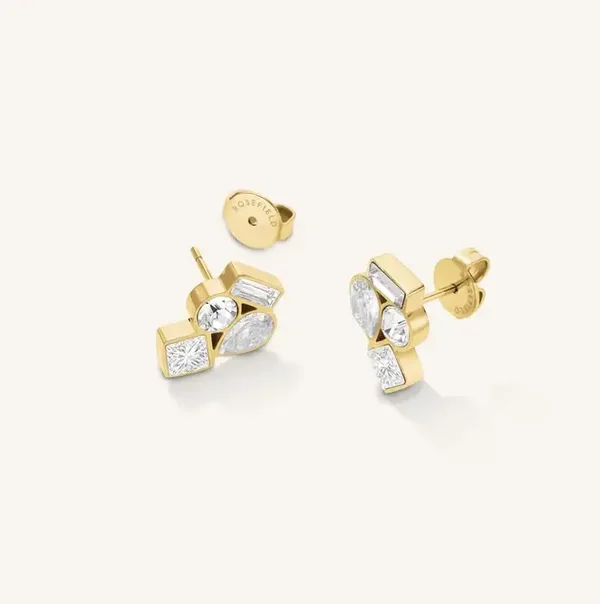 Rosefield Oorsieraden Crystal Cluster Studs Verguld JECCG-J1170