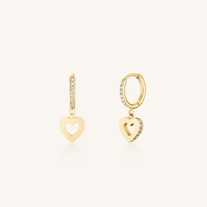 Rosefield Oorsieraden Hollow Heart Verguld JEHHG-J1276