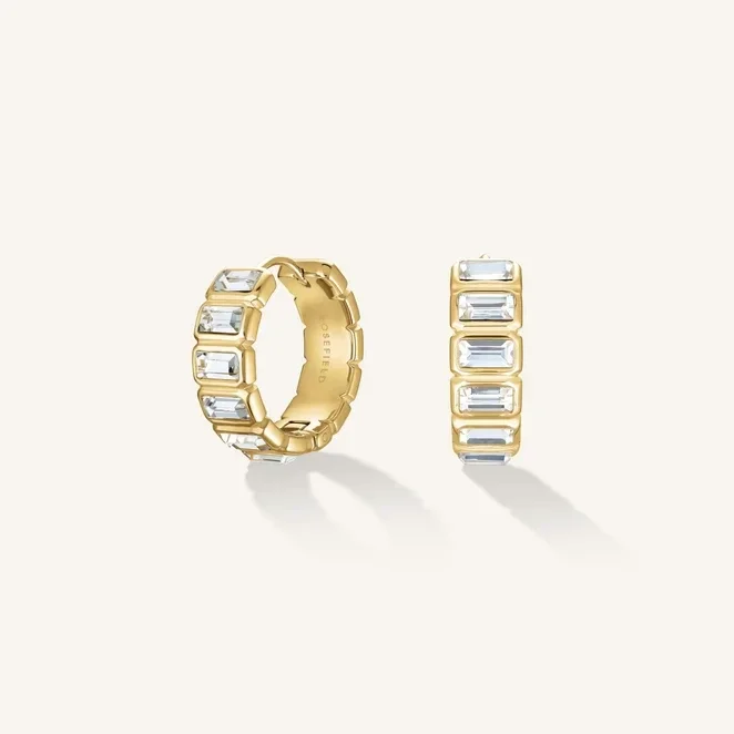Rosefield Oorsieraden Iconic Octagon Hoops Verguld JEOHG-J1130