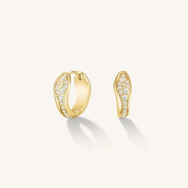 Rosefield Oorsieraden Pave Fluid Hoops  JEPFG-J1226