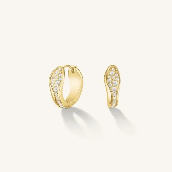 Rosefield Oorsieraden Pave Fluid Hoops  JEPFG-J1226