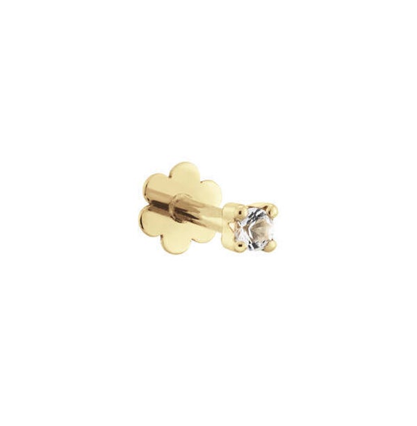 Jackie Piercing square white Topaz - 14K Goud JKP24.425