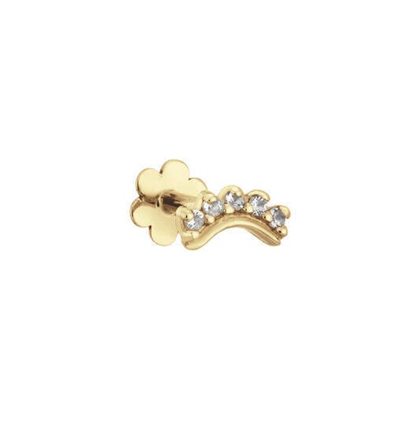 Jackie Piercing Curve White Topaz - 14K Goud JKP24.431