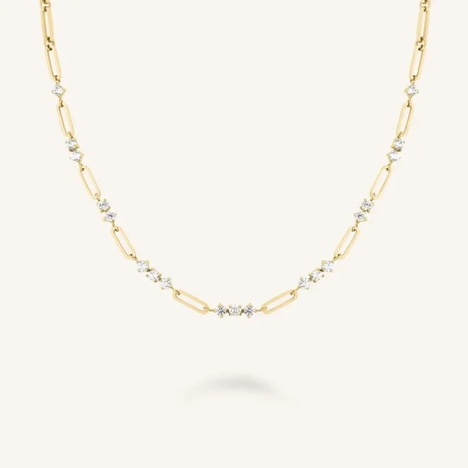 Rosefield Collier Graduated Crystals Verguld JNGCG-J1018