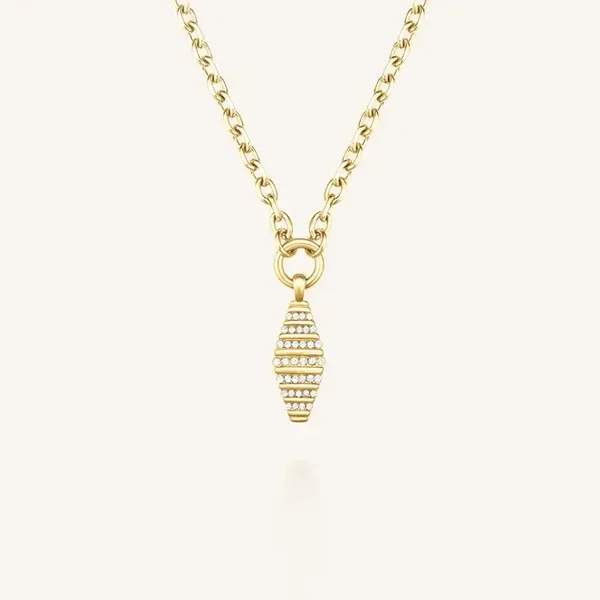 Rosefield Collier Striped Crystals Verguld JNSBG-J1285