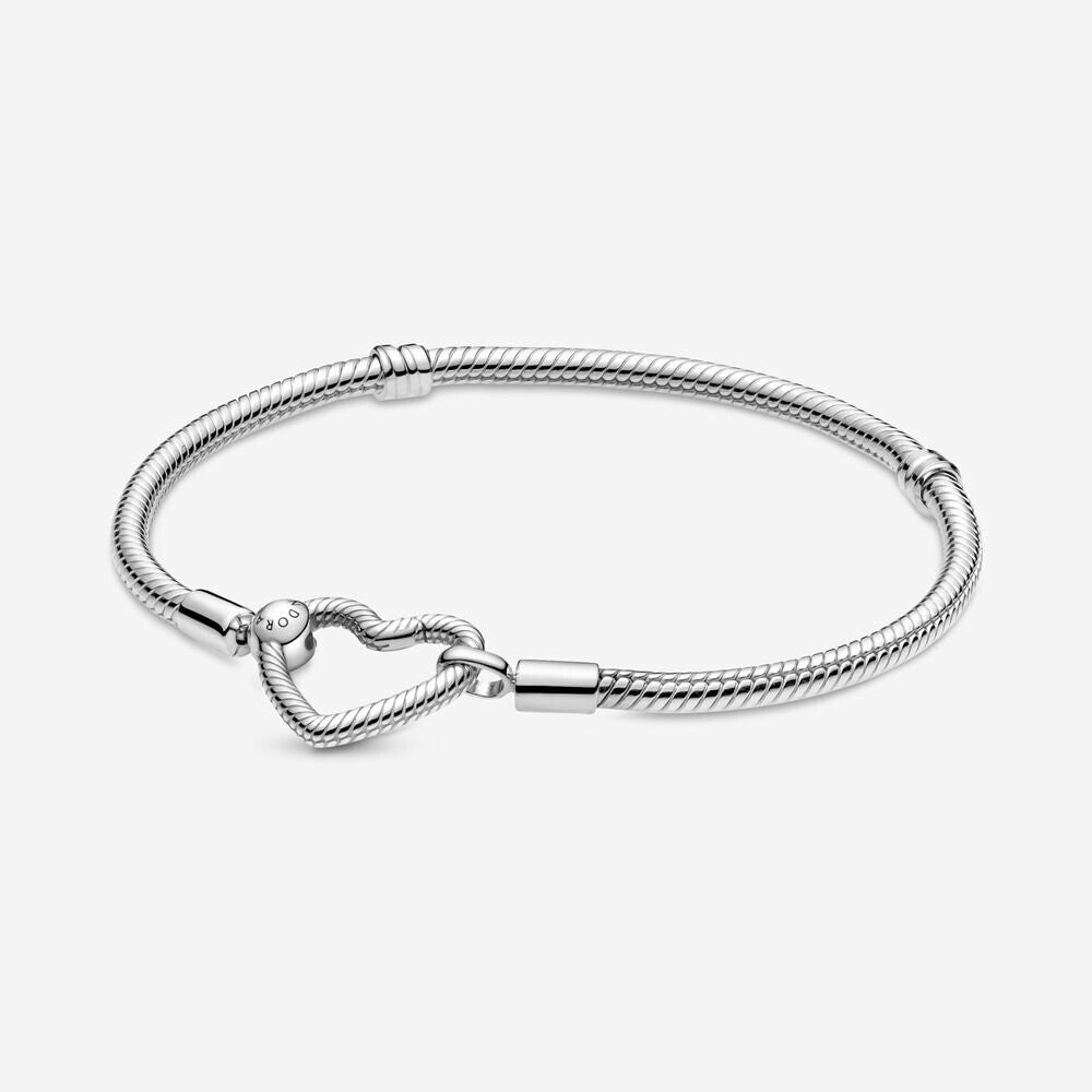 Pandora Moments Heart Snake Chain Bracelet 599539C00
