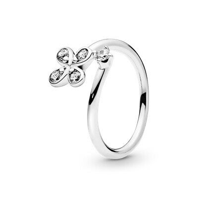 Pandora Ring Four Petal Flower Twisted 197988CZ