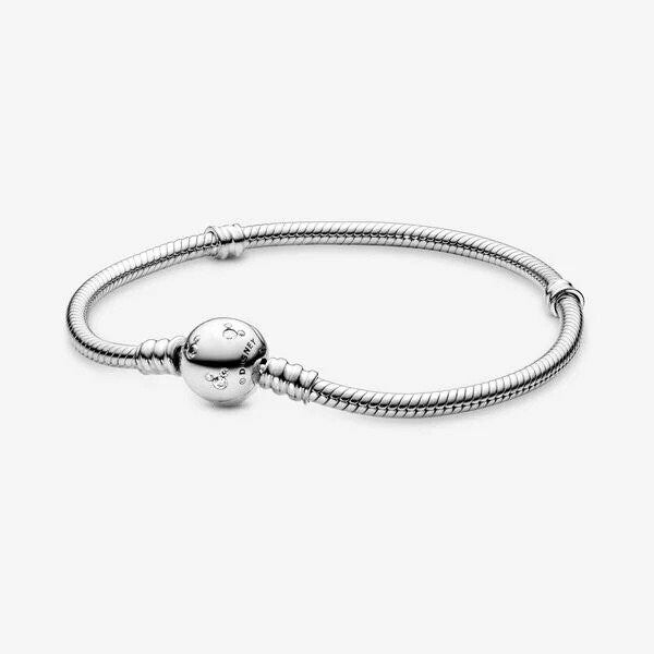 Pandora Disney, Moments Sparkling Mickey Mouse & Snake Chain Bracelet 590731CZ