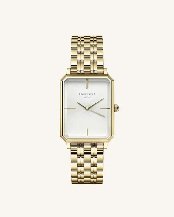 Rosefield Dames Horloge Octagon white sunray - OCWSG-O40