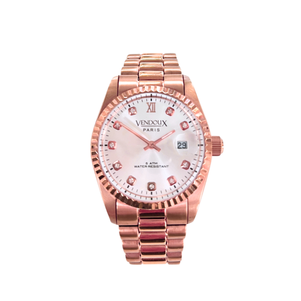 Vendoux Dames Horloge Rose Gekleurd Mr43006