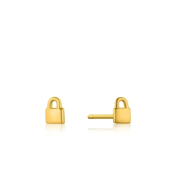 Ania Haie Oorstekers Gold Plated Padlock Studs AH E032-99G
