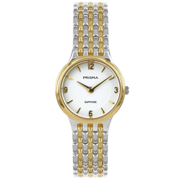 Prisma Dames Horloge Bicolor Saffierglas P.1416