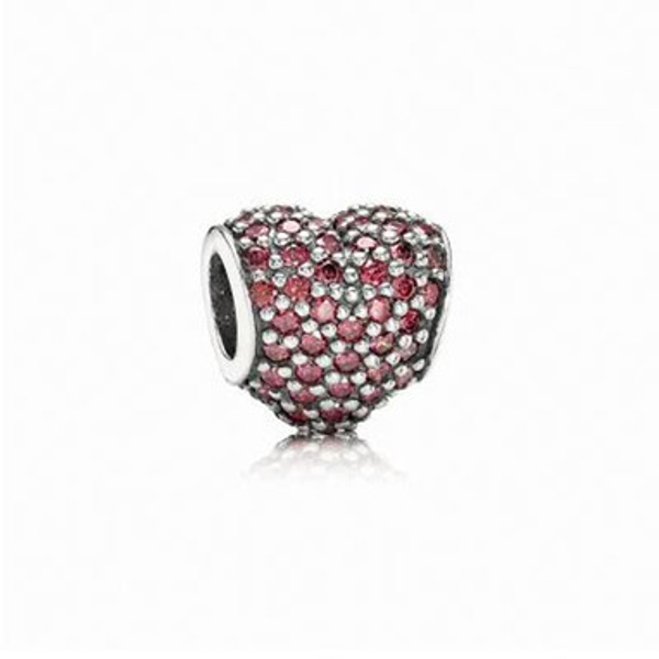 Pandora Sale Charm Hart Rood 791052CZR