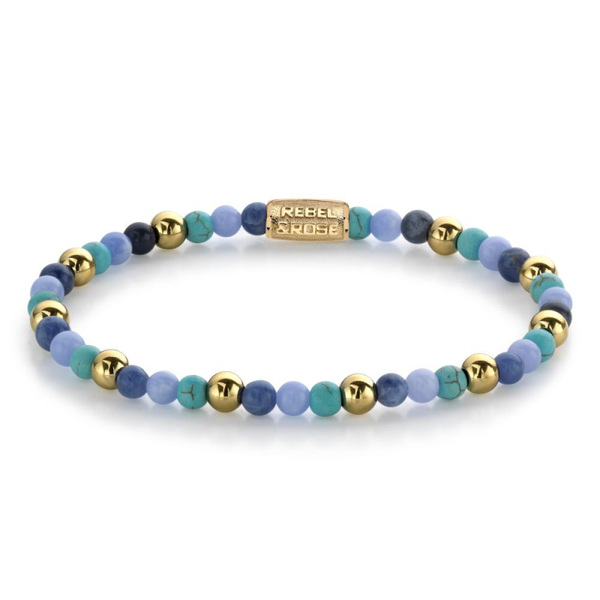 Rebel & Rose Armband Winter Blues Gold 4mm RR-40055-G