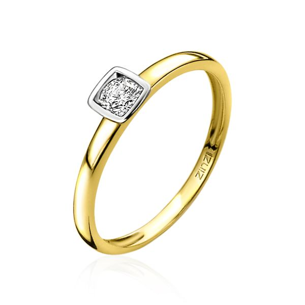 ZINZI Ring Gold 14 Karaat Goud Zirconia ZGR150