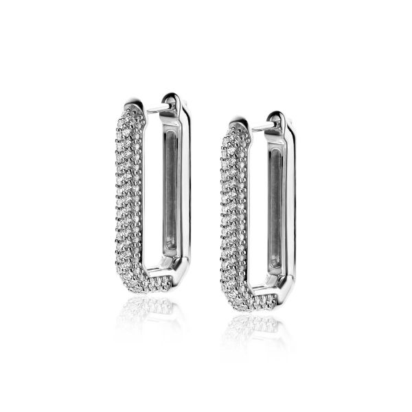 ZINZI Creolen Zilver Zirkonia 23x3mm ZIO2494Z
