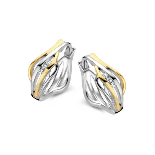 Rosa Di Luca Zilver Oorstekers Bicolor Zirkonia 625.853