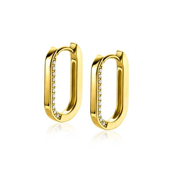 ZINZI Creolen Zilver 14K Geelverguld Luxe ZIO2319Y