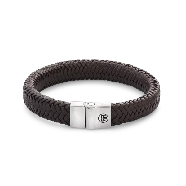 Rebel & Rose Armband Full Metal Herringbone Brown Matt RR-M0022-S