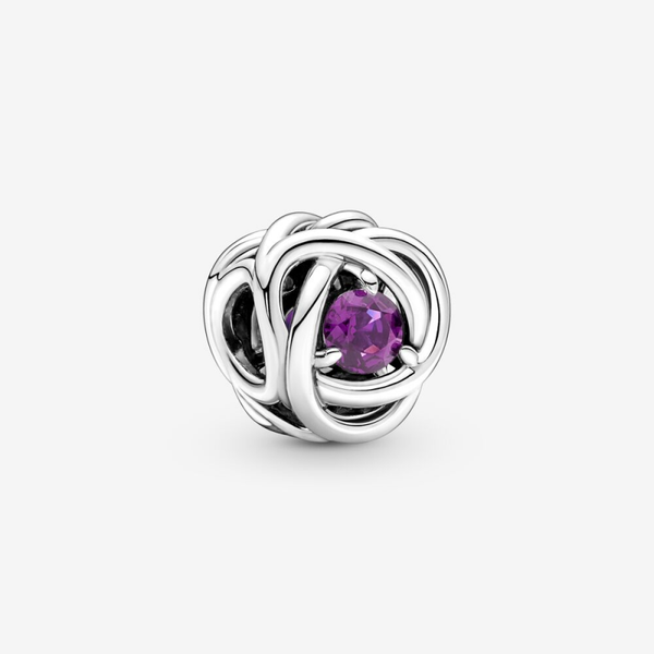 Pandora Charm Birthstone Februari Romantic Paars Infinite Circle 790065C02