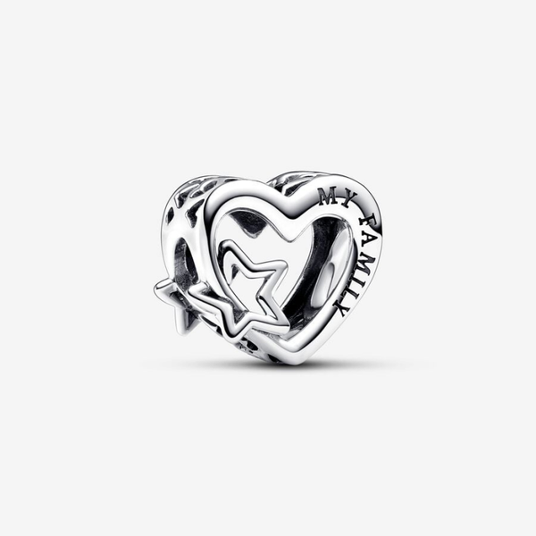 Pandora Charm Opengewerkte Familie Hart & Ster 792829C00