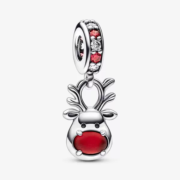 Pandora Dangles Red Nose Reindeer Murano 792330C01