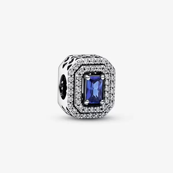 Pandora Charm Blue Sparkling Levelled Rectangular 792385C01